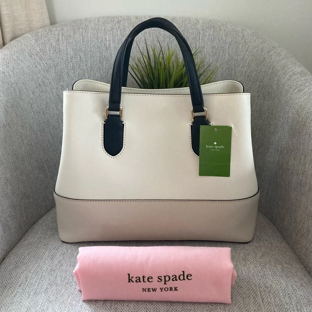 Kate Spade Saffiano Triple Compartment Color block Satchel Handbag
